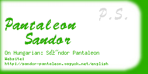 pantaleon sandor business card